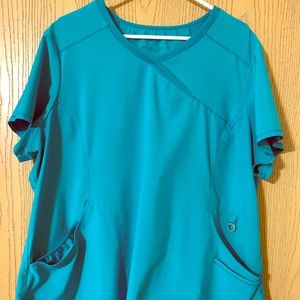 Teal Cherokee infinity scrub top 3XL